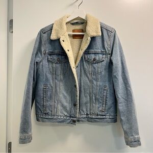 Levi's Light Blue Denim Sherpa Jacket